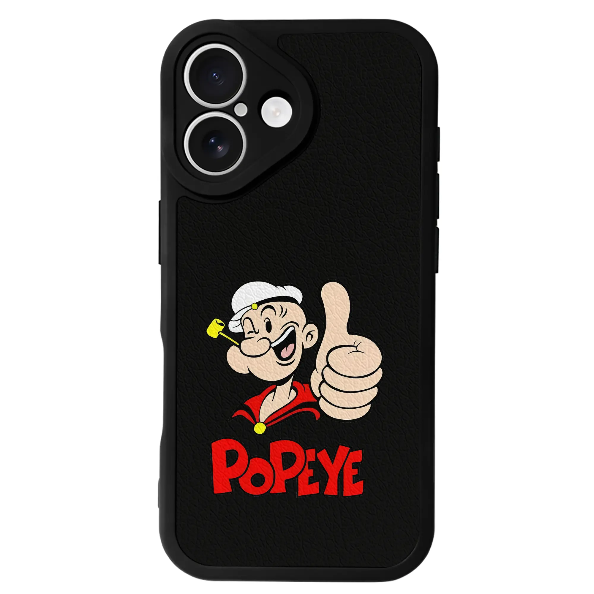 ポパイ グッズ ポパイ - IPhone 16シリーズ対応 ・ シリコンスマホケース ・ レザー調 ・ 高精度フィット ・ 耐衝撃 ・ ワイヤレス充電対応 ・ 精密カット